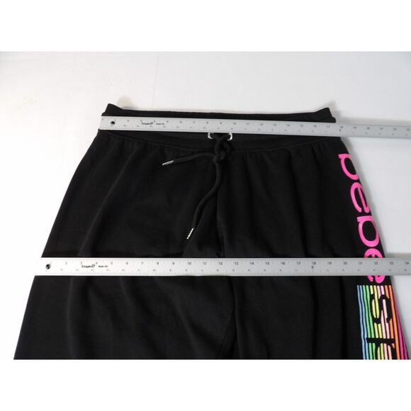 Bebe Sports Jogger Sweatpants Womens 2X Black Graphic Spellout Logo Lounge - Picture 10 of 14